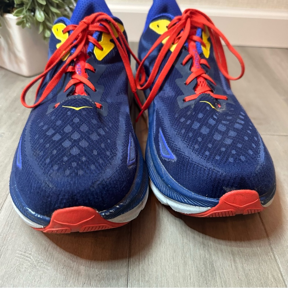 HOKA Mens Clifton 9 Bellwether Blue Dazzling Blue Running Shoe Size 15D - Picture 7 of 14